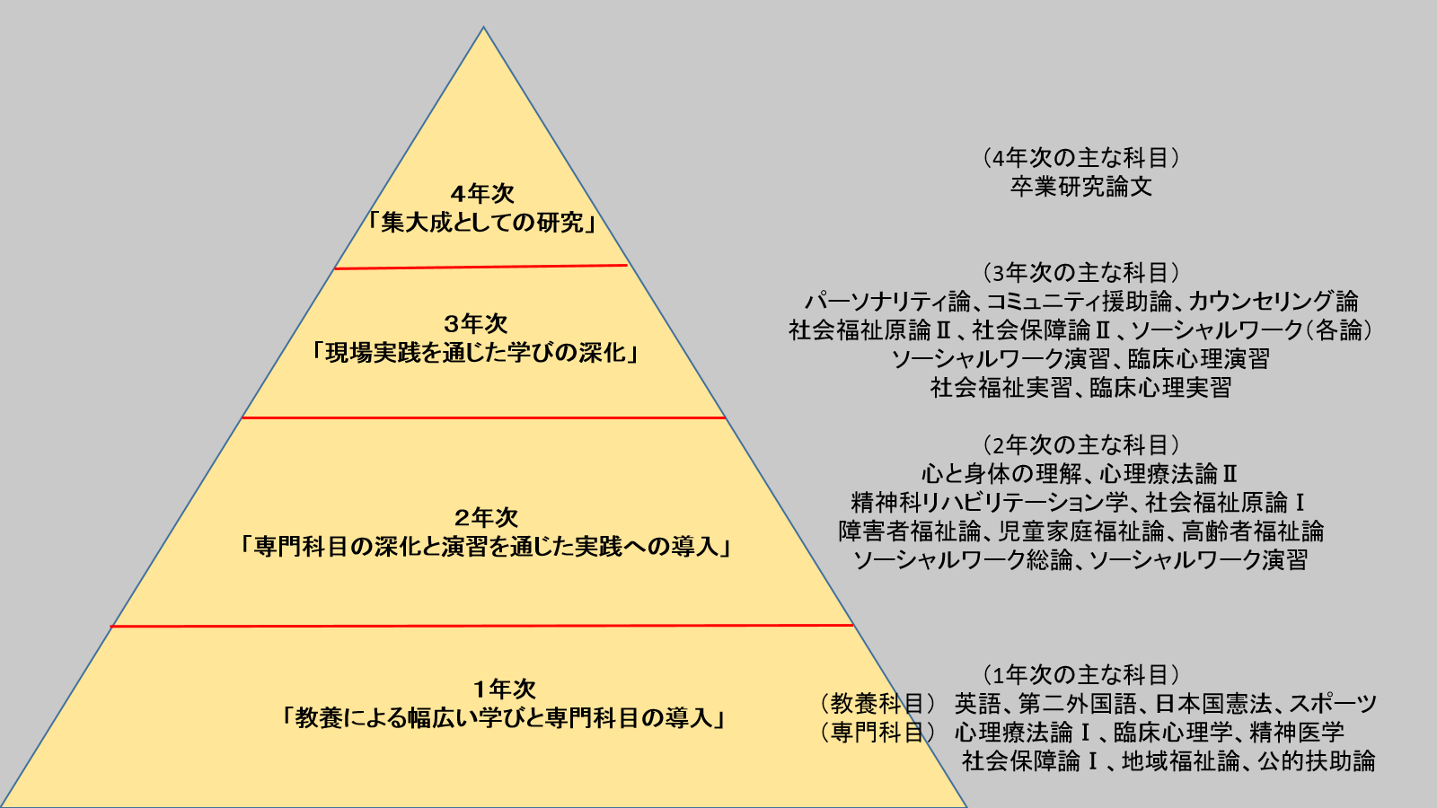 4年間のカリキュラム図